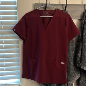 Figs Burgundy Scrub Top